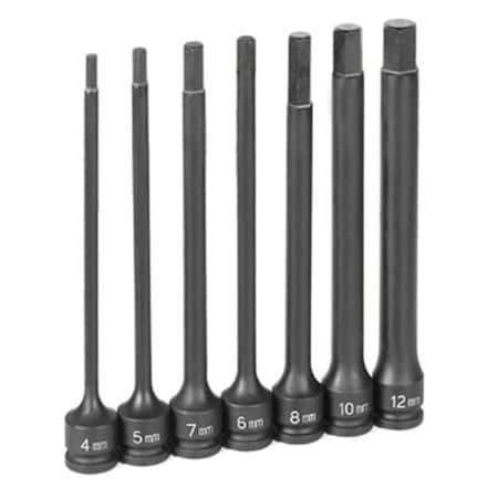 Grey Pneumatic Corp. GY1267MH .38 In. Drive 7 Piece 6 In. Length Metric Hex Driver Set